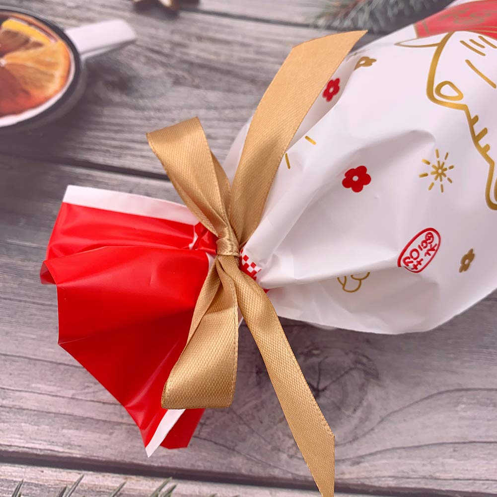 24pcs Lucky Cat Treat Bags - Plastic Drawstring Party Favor Bags for Candy, Gifts & Goodies | Perfect for Birthday, Wedding, Baby Shower, Bridal Shower & Holiday Celebrations