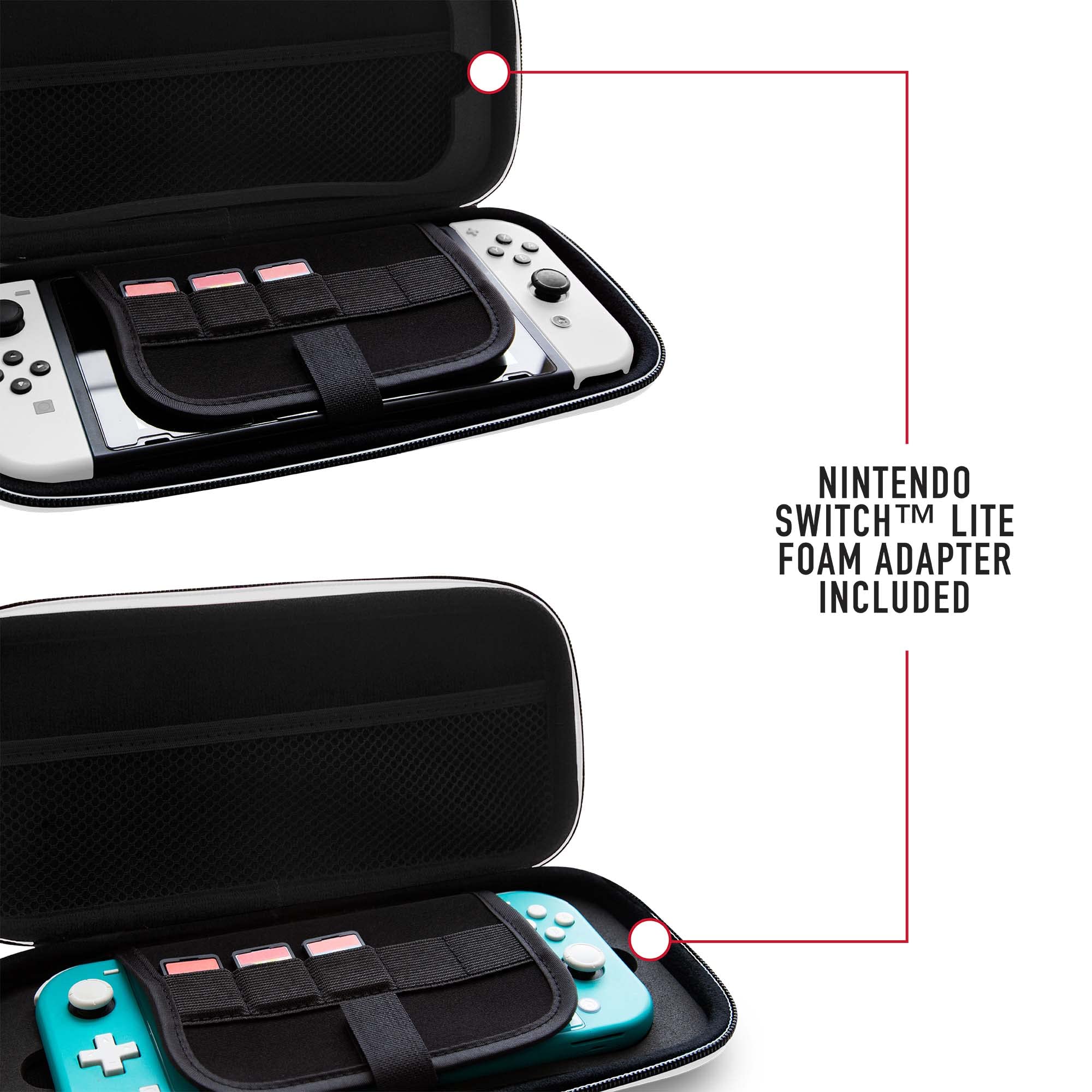 4Gamers Hard-Shell Travel Case for Nintendo Switch, Lite & OLED - Durable Protective Cover for Gaming Console, Joy-Cons & Accessories - Perfect for Travel, Commuting & Outdoor Gaming Adventures