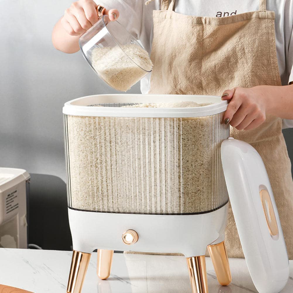Airtight Food Grain Storage Container - Rice Dispenser & Kitchen Organizer for Flour, Cereal, Pasta - Perfect for Pantry, Bulk Food Storage & Meal Prep Organization