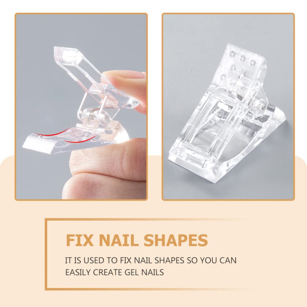 EXCLUZO 12PCS Transparent Nail Tips Clip - False Nail Extension Kit with Finger Clamps for Acrylic & Gel Nails - Professional Manicure Tool for Salon & Home Use - Perfect for DIY Nail Art & Nail Extension