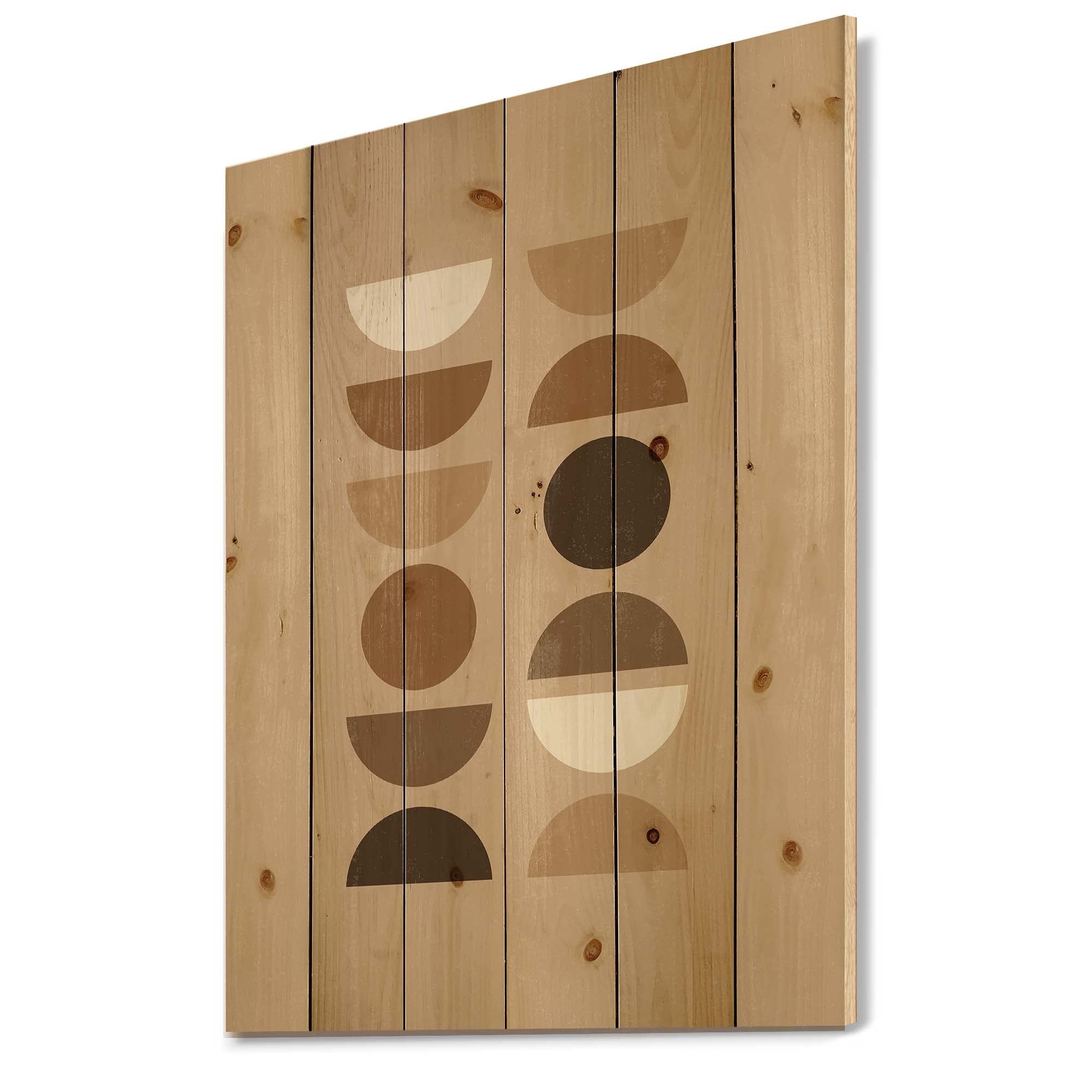Abstract Sun Moon Wood Wall Art - Modern Geometric Decor for Living Room