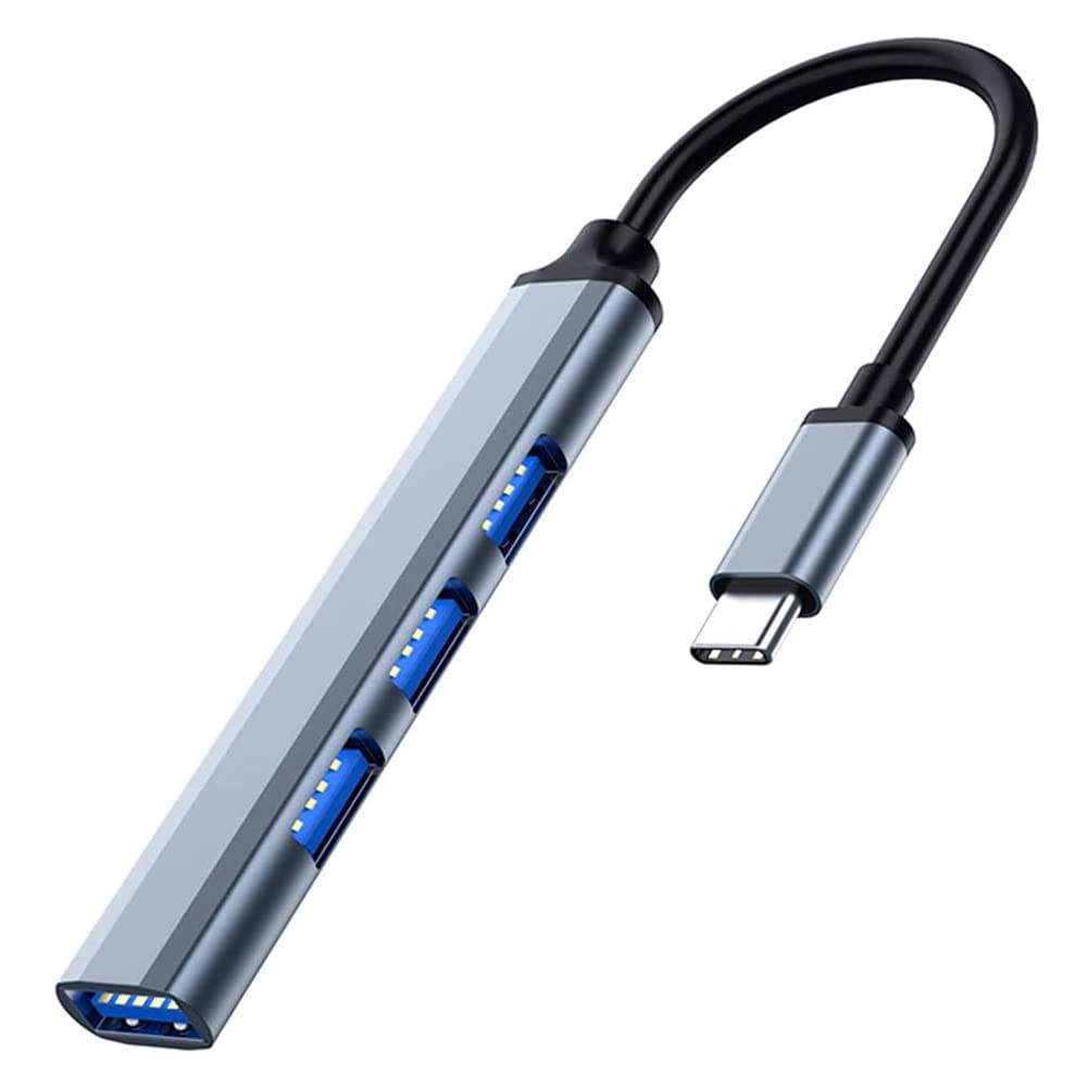 4-in-1 USB C Hub with 4 USB 3.0 Ports & 3 USB 2.0 Ports - Type C to USB Adapter for MacBook Pro/Air 2021/2020/2019, iPad Pro, Windows Laptops - Perfect for Office Work, Gaming & Multi-Device Charging