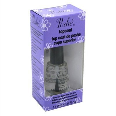 Poshe Super Fast Dry Topcoat 0.5oz (2 Pack) - Quick Drying Nail Polish Sealer for Gel & Acrylic Nails, Perfect for Salon & Home Manicures