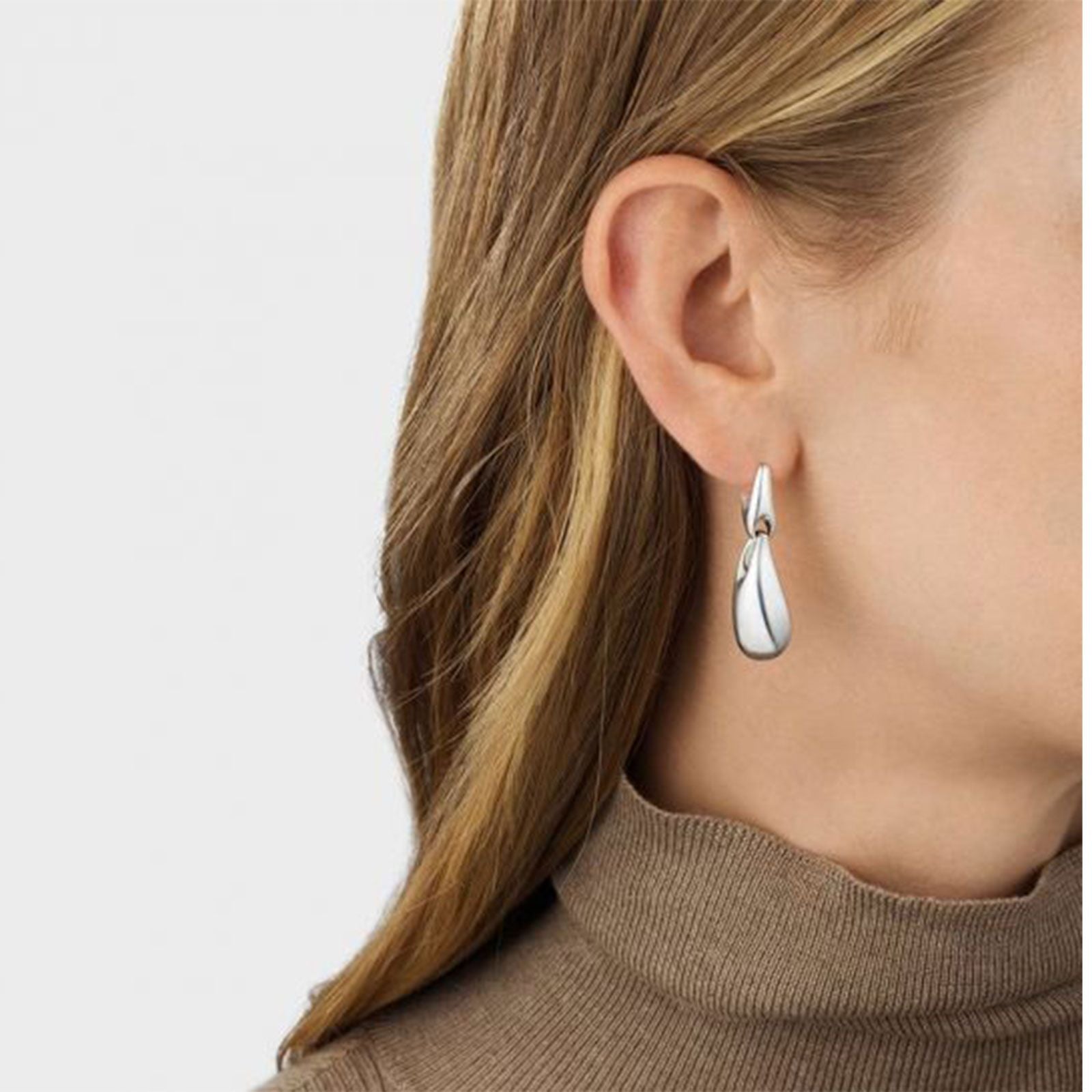 Georg Jensen REFLECT Silver Drop Earrings - 925 Sterling Silver Dangle Earrings for Women - Elegant Jewelry Gift for Her - Perfect for Weddings, Parties & Special Occasions