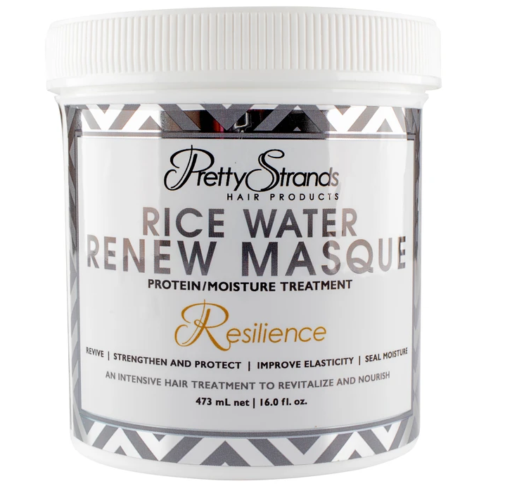 Pretty Strands Rice Water Renew Hair Mask - 16 fl oz for Deep Hydration & Repair - Perfect for Dry, Damaged Hair at Home or Salon