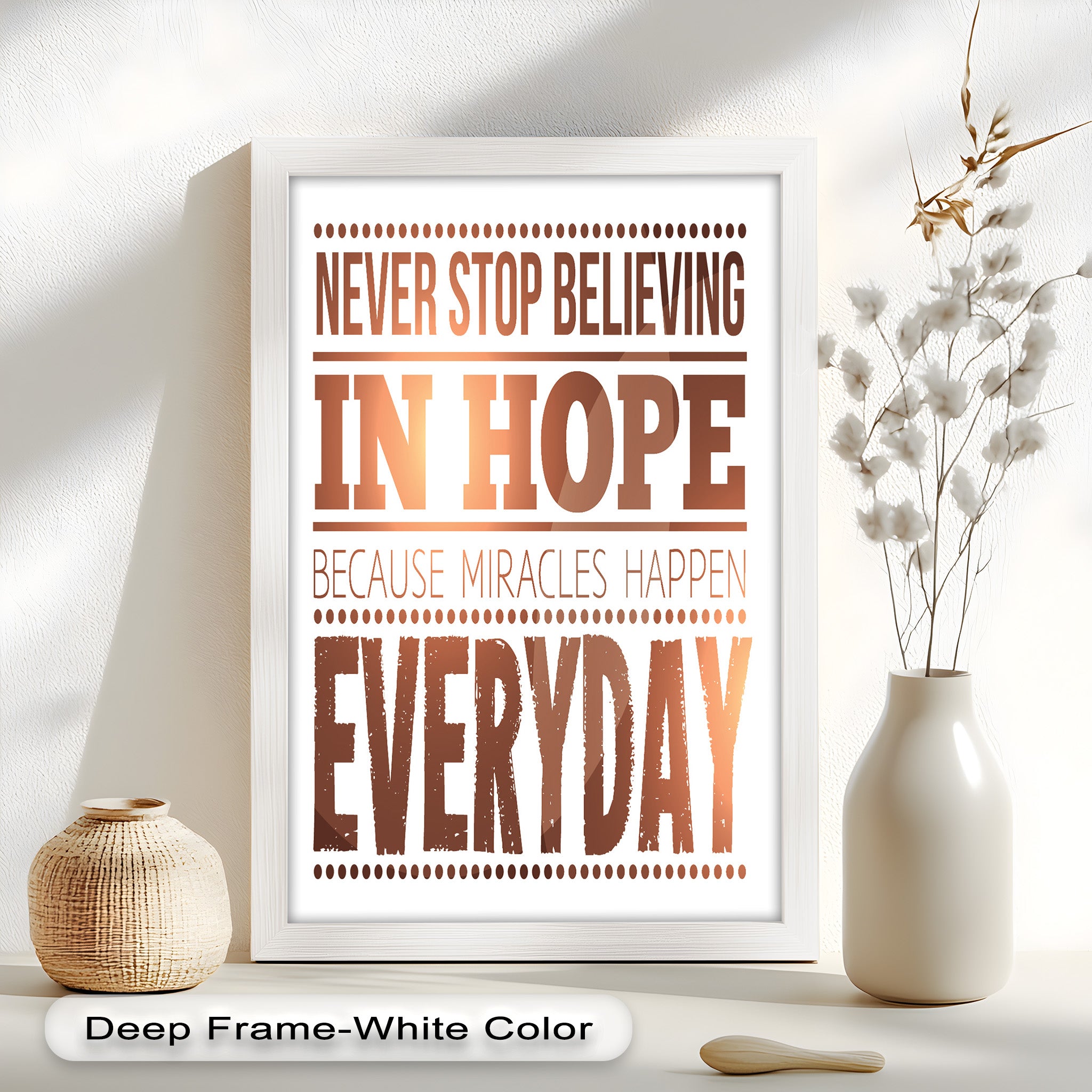 Inspiring 'Believe in Hope' Motivational Oil Painting - Uplifting Wall Art for Home, Office & Meditation Space