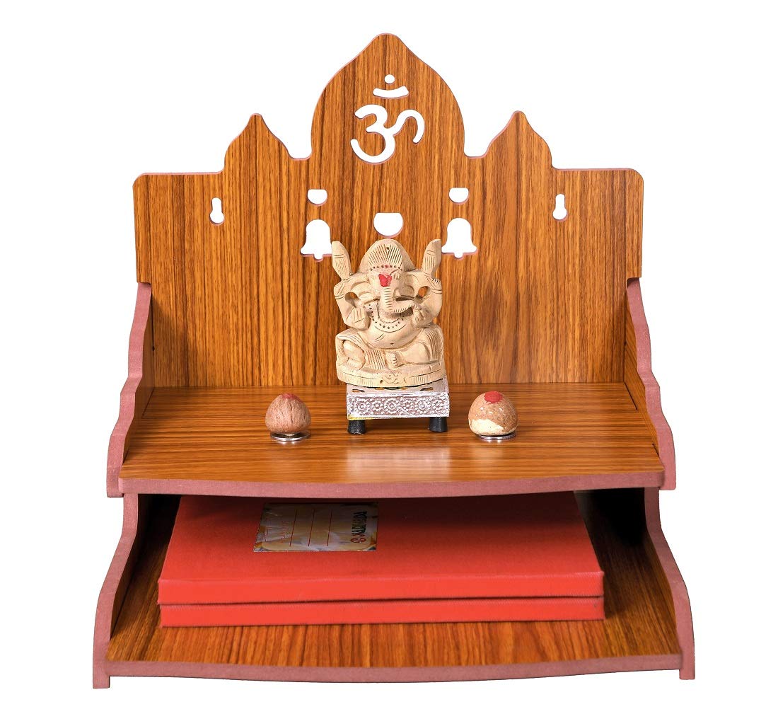 Handcrafted Wooden Plywood Mandir Pooja Room Temple - Red A X-Large Wall Hanging for Home Decor & Office Worship | Perfect for Indian Prayer Room, Meditation Space & Spiritual Corner (BTS003)