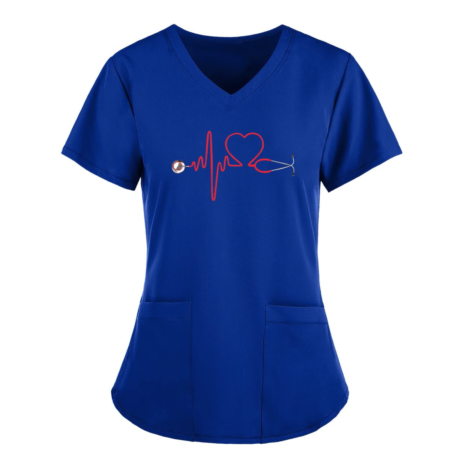 Women's Summer V-Neck T-Shirts - Short Sleeve Work Uniform & Running Tee - Breathable Comfort for Office, Gym & Outdoor Activities