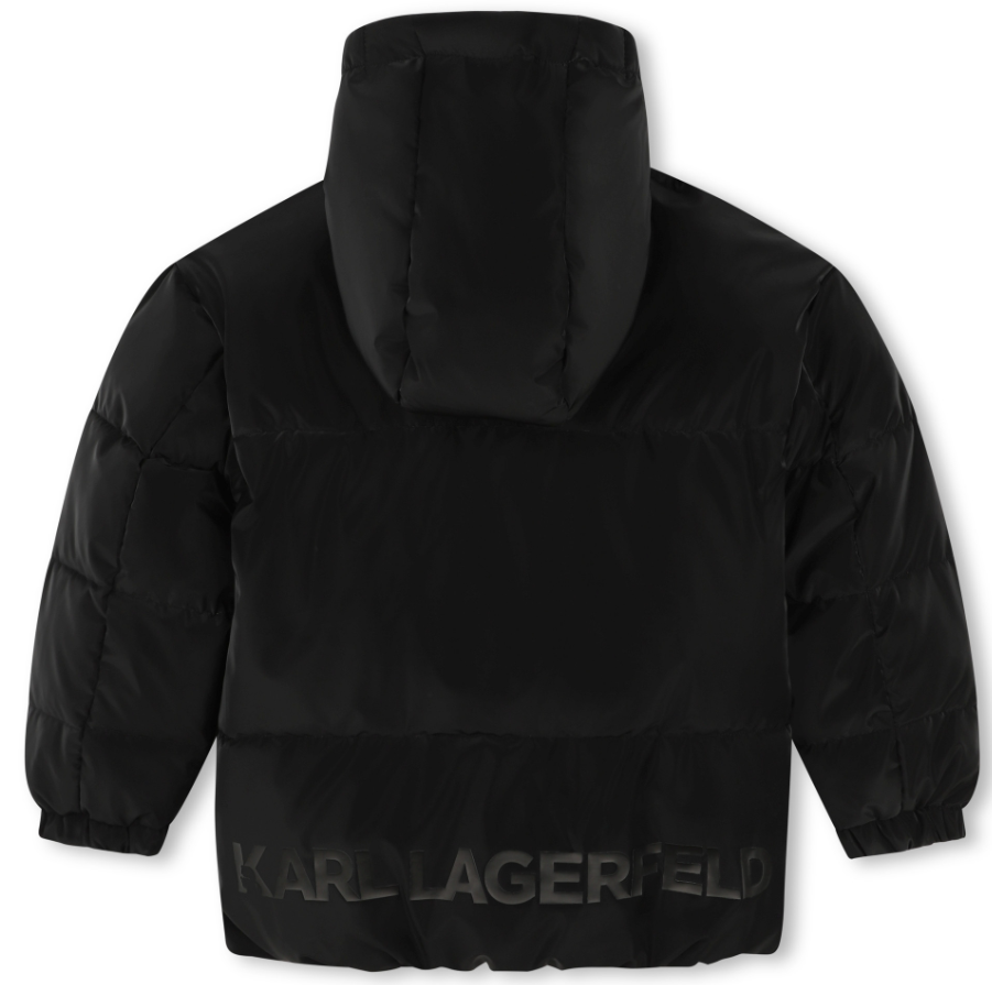 KARL LAGERFELD Women's Hooded Puffer Jacket - Winter Warm Quilted Coat (Size 4-16A) for Outdoor Activities & Casual Wear