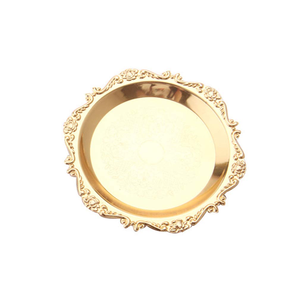 Elegant Golden Fruit Platter - Decorative Dessert Plate for Wedding, Party & Home | Perfect for Serving Cakes, Snacks & Fruits | Stylish Tableware for Entertaining & Special Occasions