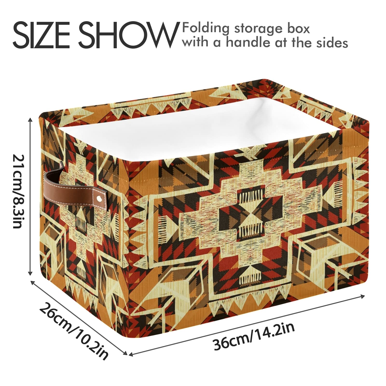 Native American Style Storage Bin - Waterproof Toy Storage Basket, Laundry Hamper & Closet Organizer for Home & Office - Perfect for Kids' Room, Nursery, and Bedroom Organization