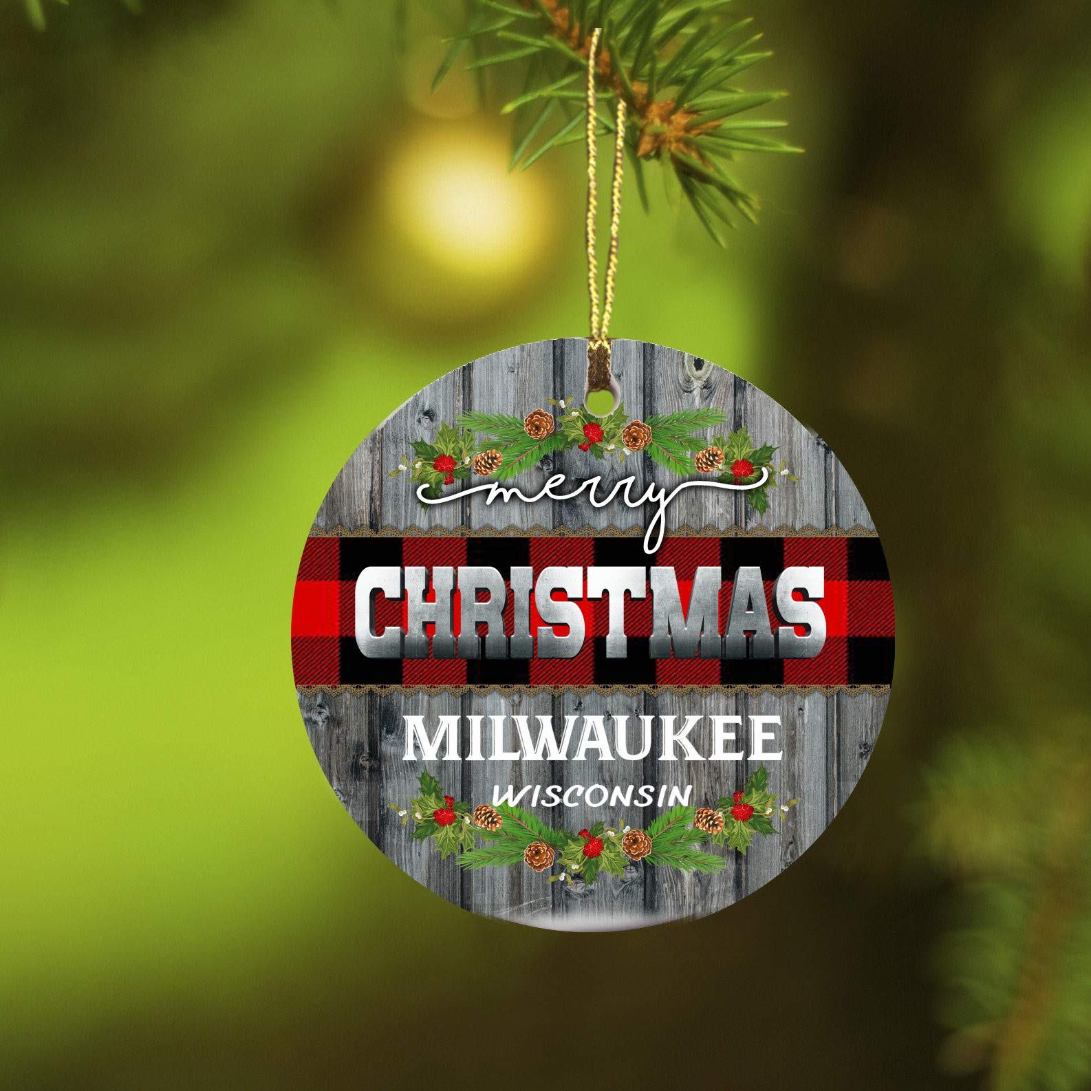Milwaukee Wisconsin Christmas Ornament - WI State & City Keepsake for 2021 Holiday Decorations - Perfect for Tree Decor, Gift Giving & Home Celebration