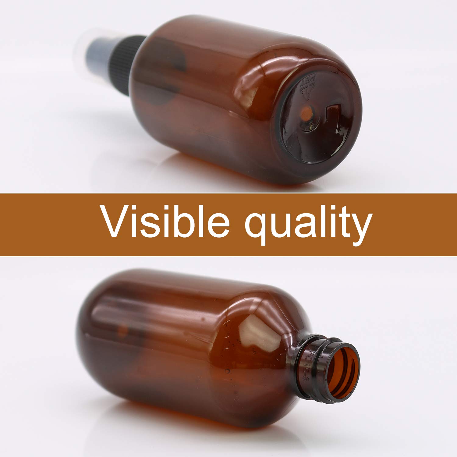 SYNTECSO 48 Pack 2oz Amber Plastic Spray Bottles - Fine Mist Essential Oil Sprayer, Water Spray Bottle for Hair, Plants & Cleaning Solutions - Perfect for DIY Beauty, Gardening & Home Cleaning