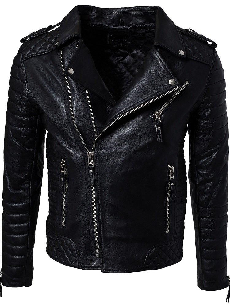 Premium Genuine Cow Leather Jacket for Men - Durable Cow-Hide Biker Jacket C446 - Perfect for Motorcycle Riding, Casual Outfits & Winter Fashion