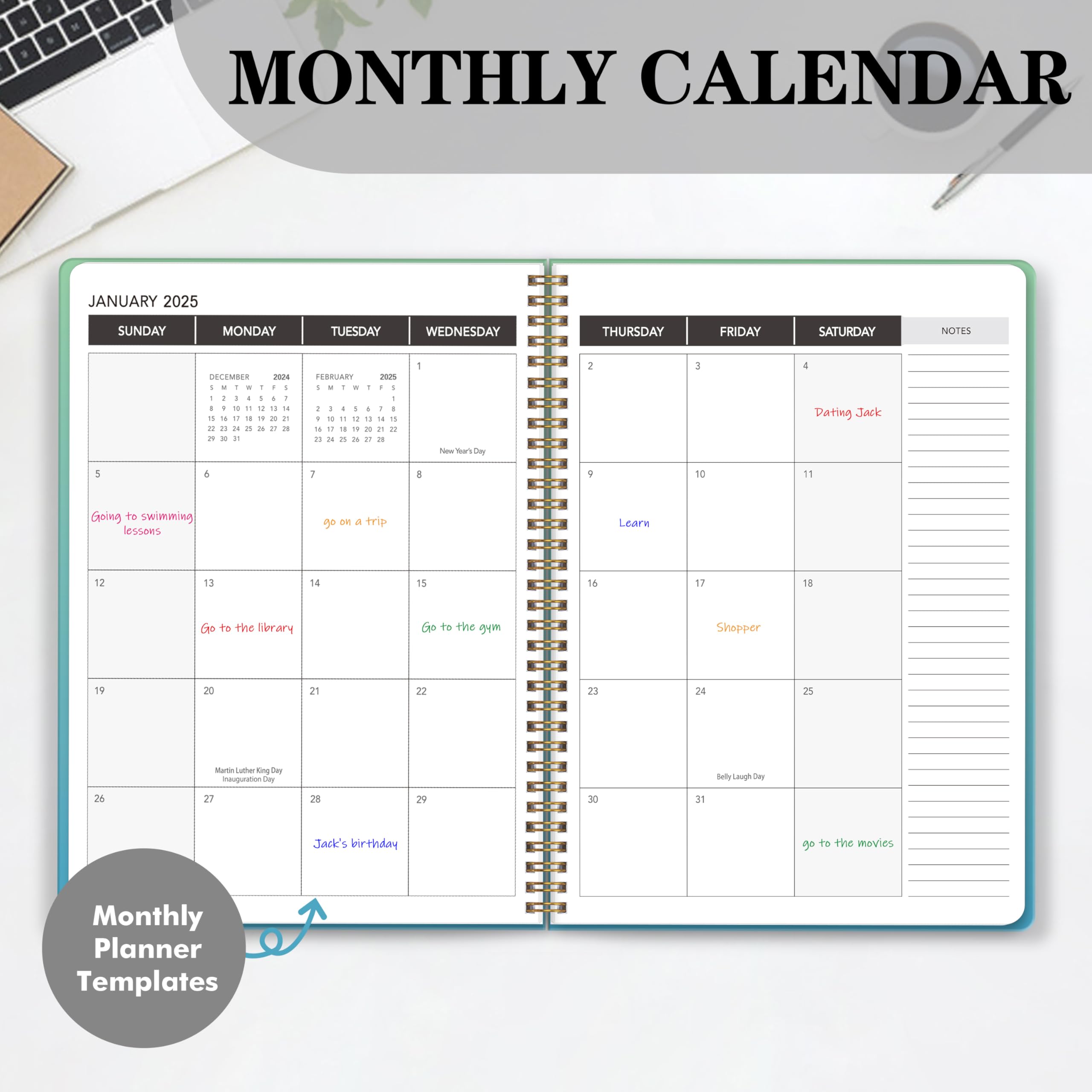 2025 Planner Calendar - 12-Month Daily, Weekly & Monthly Academic Planner (Jan 2025-Dec 2025) | 8.5