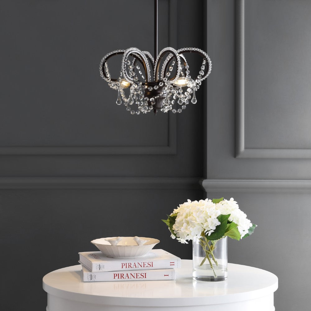 16-Light LED Crystal Chandelier with Adjustable Height - Modern Dining Room Lighting for Kitchen Island, Foyer & Bedroom Ceiling Decor