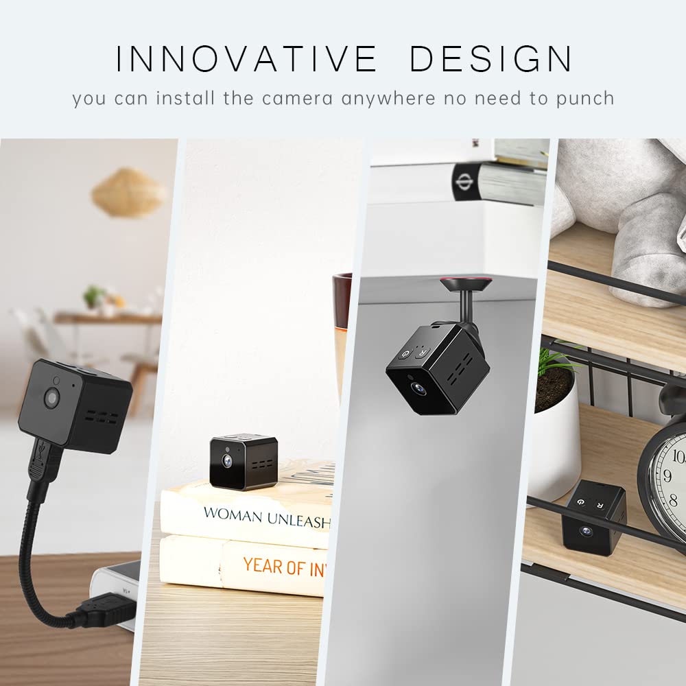 DICPHIL 1080P Mini Hidden Camera - Wireless Spy Camera with Night Vision & Motion Detection | Portable Surveillance Camera for Home Security, Business Monitoring, Baby Care & Nanny Cam