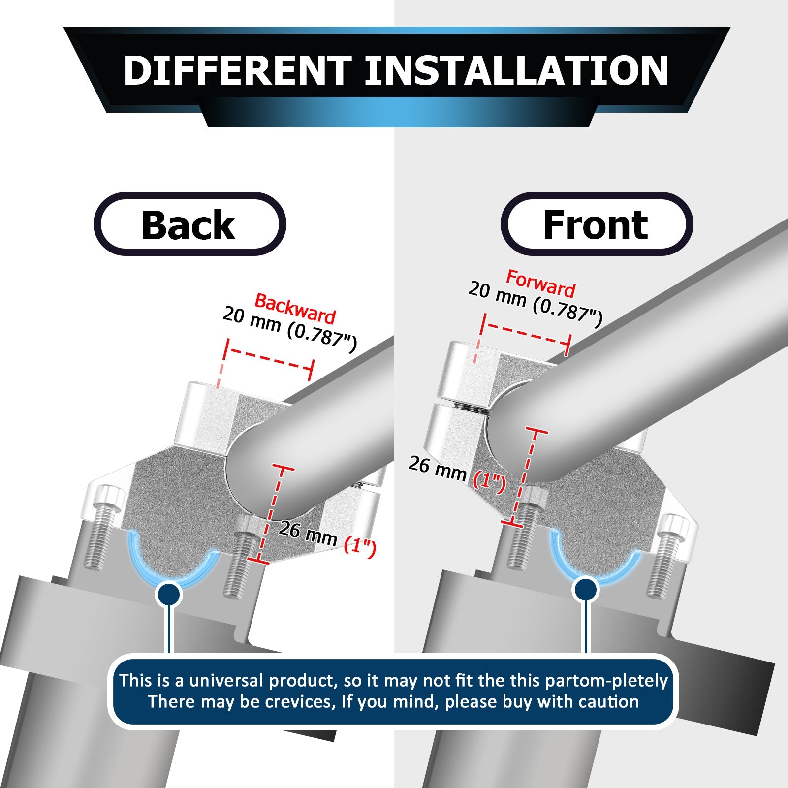 6061-T6 Aluminum Handlebar Riser - Universal Fit for 1-1/8