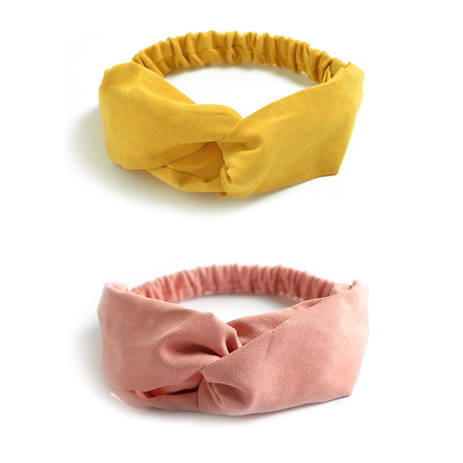 DRESHOW 10 Pack Boho Headbands for Women & Girls - Soft Elastic Hair Bands, Criss Cross Head Wraps, Solid Hair Accessories for Yoga, Workout, Fashion & Everyday Wear