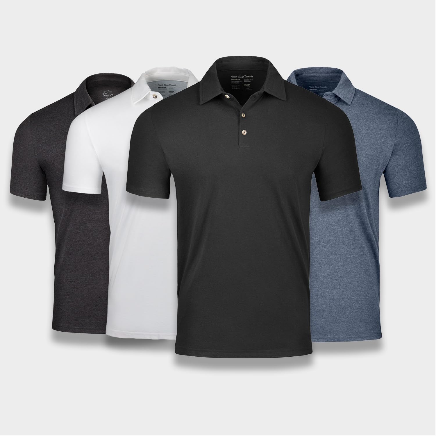 Men's Premium Cotton Poly Blend Polo Shirts - Soft Fitted Classic Shirt with Pre-Shrunk Fabric - Fresh Clean Threads for Casual Wear, Office & Golf