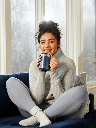 Contigo Insulated Stainless Steel Desk Mug 420ml (14oz) - Leak-Proof, BPA-Free, Keeps Drinks Hot/Cold for Hours - Perfect for Office, Home, or Travel - Blue