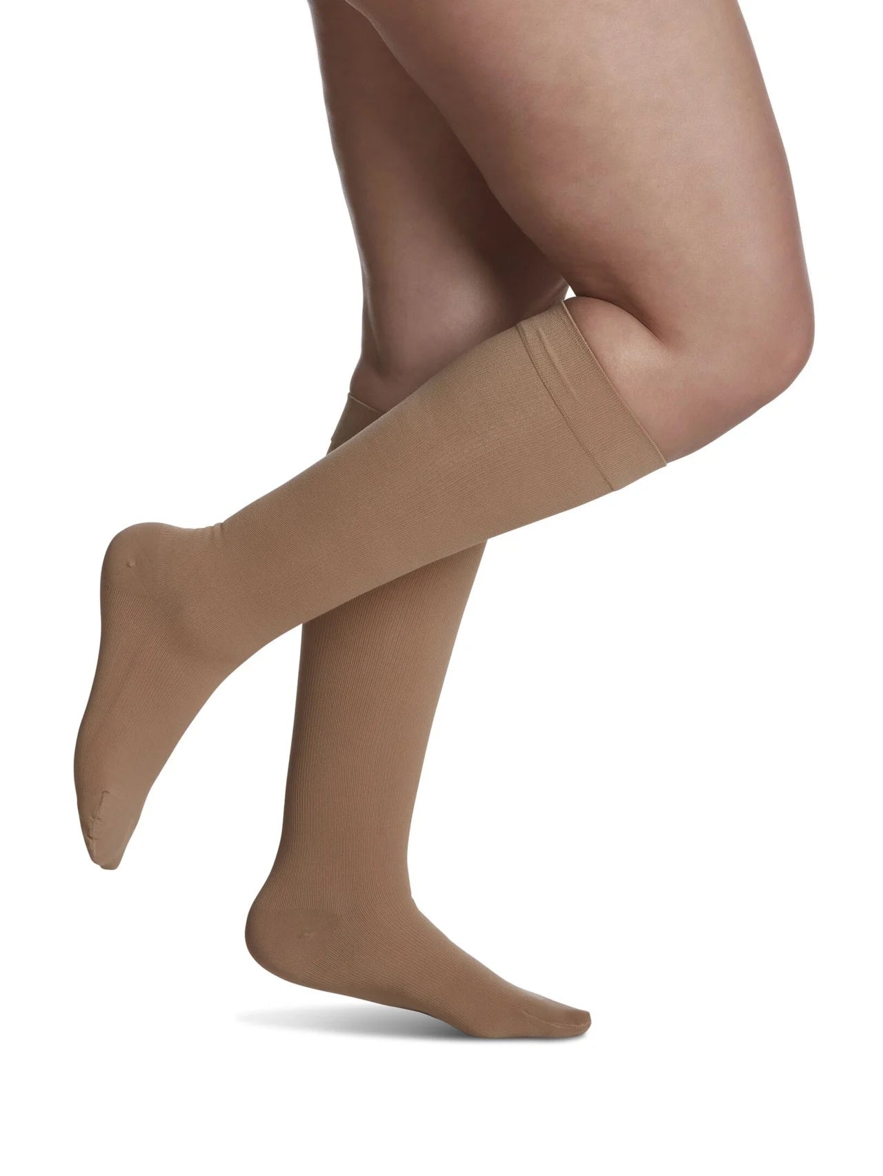 Sigvaris Essential Cotton Calf 20-30 mmHg Women's Closed Toe Compression Socks for Circulation & Swelling Relief - Perfect for Travel, Work & Pregnancy
