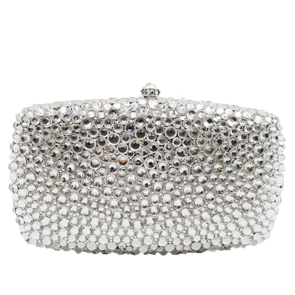 Sparkling Rhinestone Evening Clutch for Women - Elegant Crystal Wedding Party Handbag with Studded Spikes | Perfect for Prom, Cocktail Events & Special Occasions