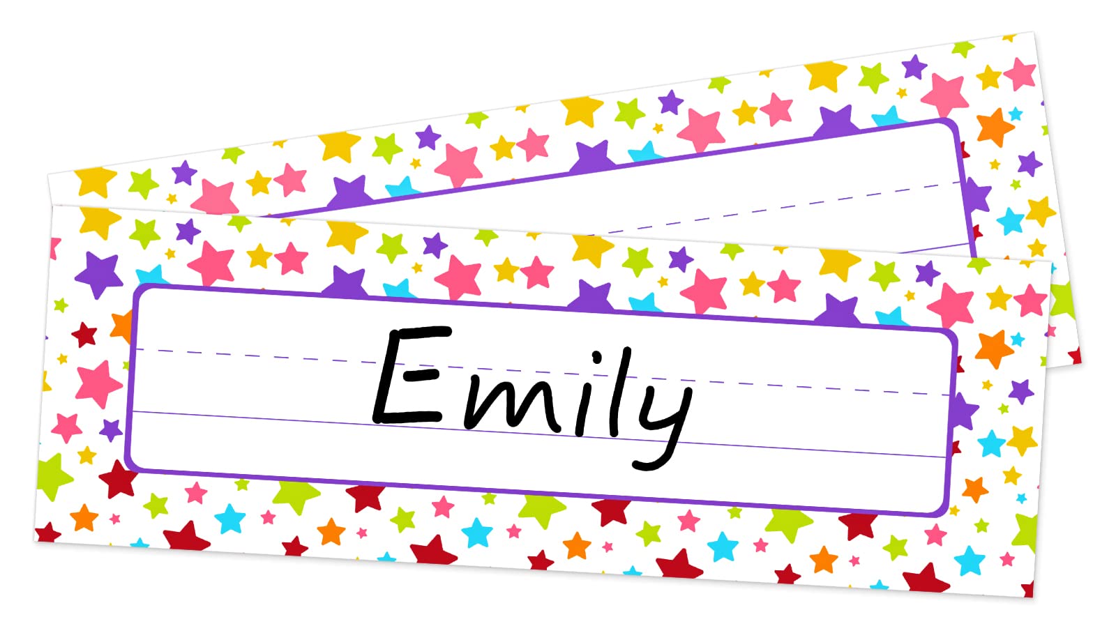 FaCraft 36pcs Confetti Name Plates for Classroom Desks - Colorful Student Name Tags & School Desk Stickers for Teachers, Back to School Supplies, Classroom Organization & Student Seating