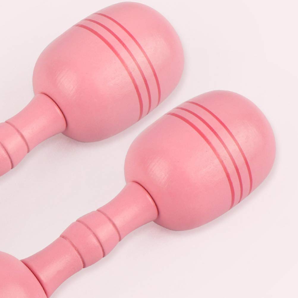 Garneck 1 Pair 300g Pink Wooden Dumbbell Set - Kids Exercise Hand Weights, Home Gym Equipment & Fitness Training Toys for Children - Perfect for Indoor Workouts, Playroom Activities & Beginner Strength Training