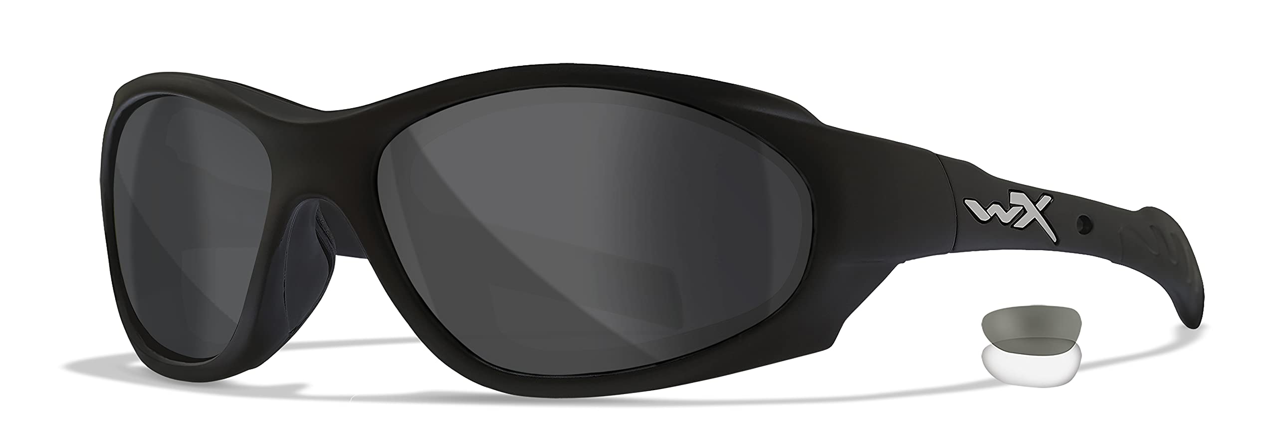 Wiley X XL-1 Advanced ANSI Z87.1 Safety Sunglasses for Men & Women - UV Protection Shooting Glasses for Combat, Motorcycle, Biking & Extreme Sports - Matte Black Frame with Smoke Grey/Clear Interchangeable Lenses - Ballistic Rated Eyewear for Outdoor Adventures & Tactical Use