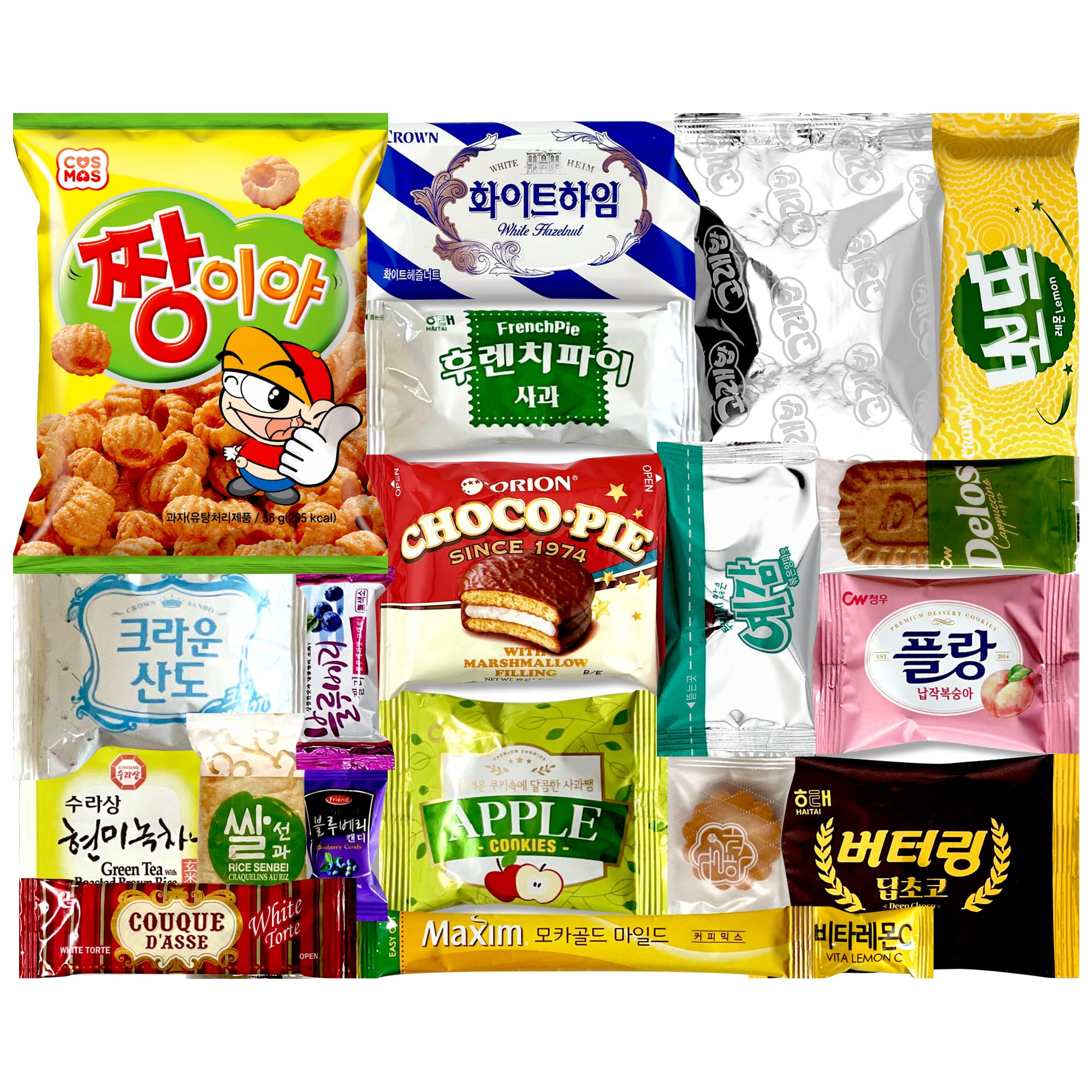 Dagaon Flavorful Mini Korean Snack Box - 20 Count Variety Pack with Chips, Biscuits, Cookies, Pies & Candies | Authentic Korean Treats for Parties, Gifts & Snacking