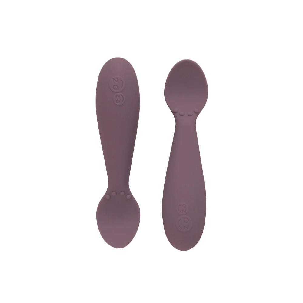 Ezpz Mauve Tiny Baby Spoons - 2 Pack Set for Infant Feeding & Weaning - Perfect for Purees, Yogurt & Baby-Led Weaning at Home or On-the-Go