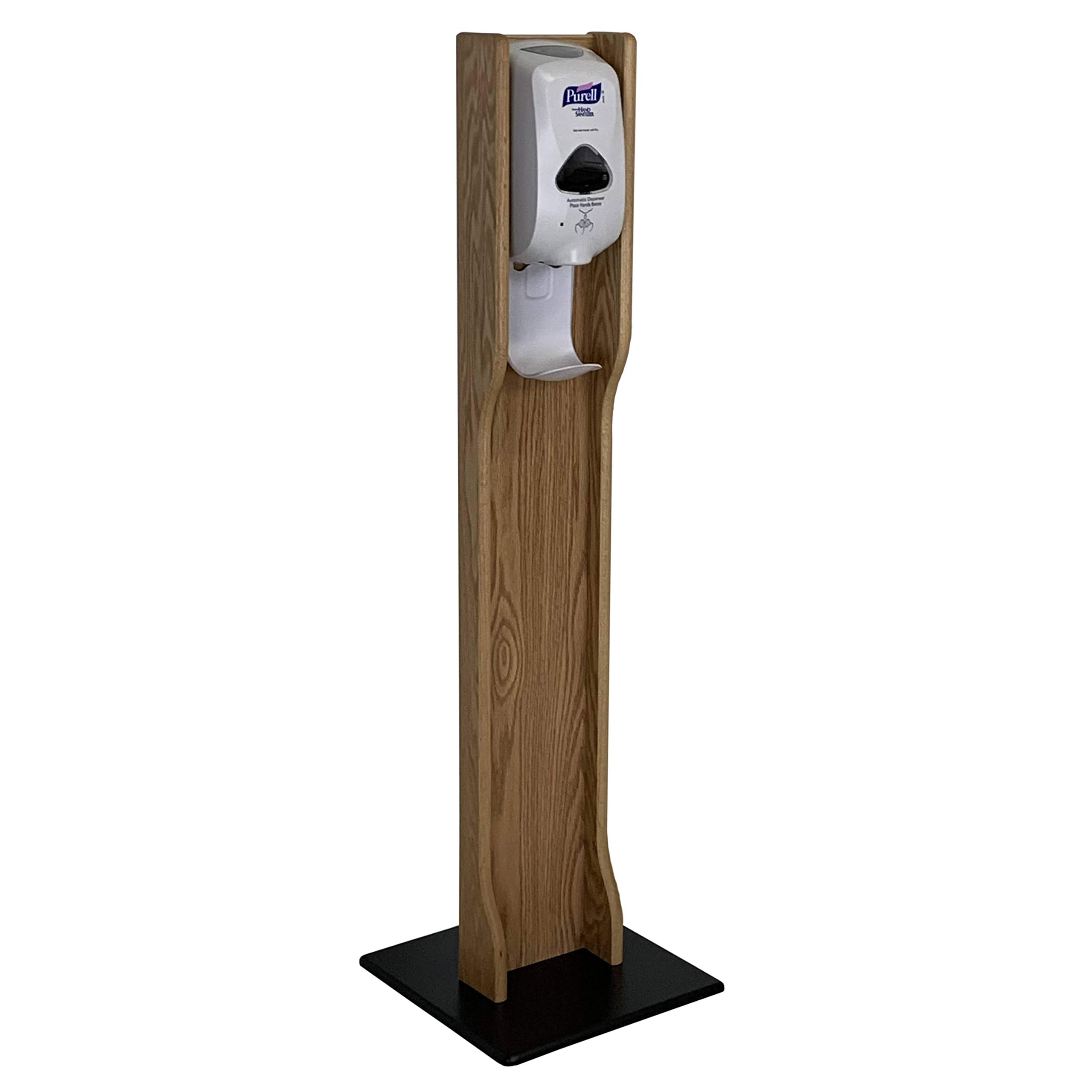 Light Oak Wooden Mallet Hand Sanitizer Dispenser Floor Stand - Touchless Sanitizer Holder for Home, Office & Public Spaces (HSS2LO) - Perfect for Restrooms, Entryways & High-Traffic Areas