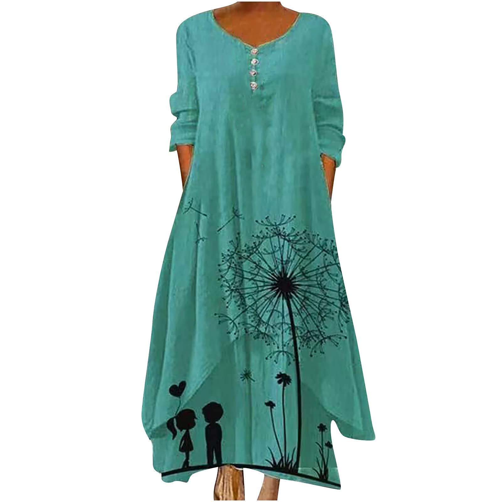 Plus Size Hawaiian Sun Dresses for Women - Floral Loose Long Maxi Dress Oversized Bohemian Summer Caftan Beach Cover Up for Vacation, Pool Party & Tropical Getaway