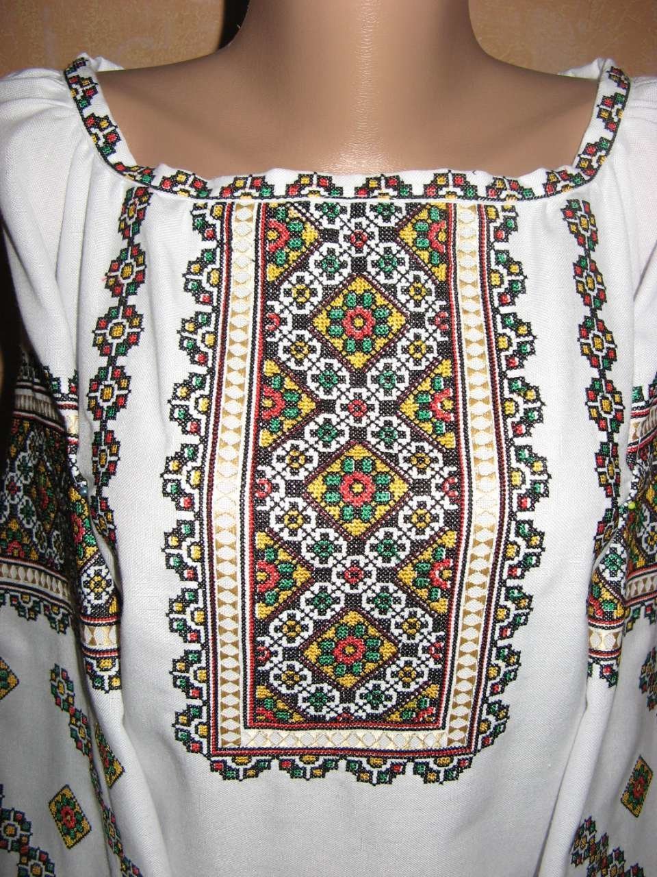 Ukrainian Traditional Embroidered Shirt - Women's Vyshyvanka Folk Sorochka with Handmade Embroidery (XXL, White) | Perfect for Cultural Festivals, Weddings & Ethnic Fashion