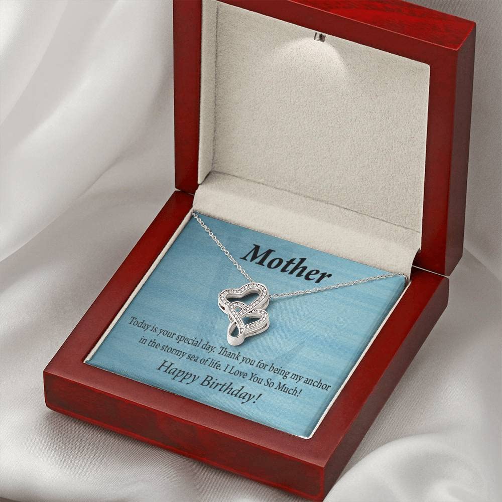 Personalized Double Hearts Message Card - Birthday Gift for Mom from Son or Daughter - Anniversary, Graduation Present - Express Your Love with Heartfelt Sentiments - Perfect for Special Occasions & Keepsake Memories