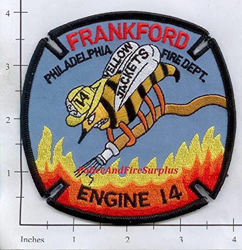 Embroidered Patch Pennsylvania - Philadelphia Engine 14 PA Fire Dept Patch - Yellow Jackets for Collectors, Firefighters, and Uniform Decoration