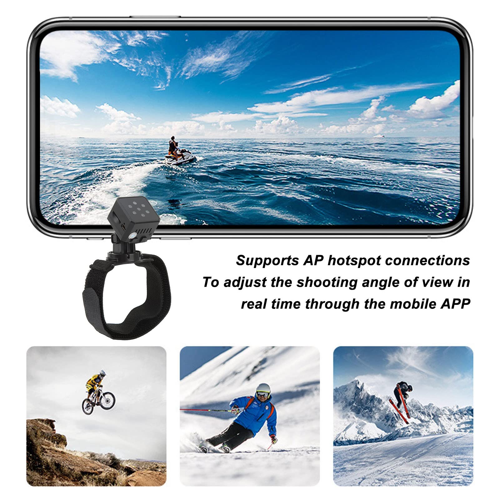 480P HD Action Camera with Infrared Night Vision & Wide Angle Lens - Waterproof Sports DV Camcorder with Wristband Clip for Outdoor Adventures, Cycling, Skiing & Extreme Sports Recording