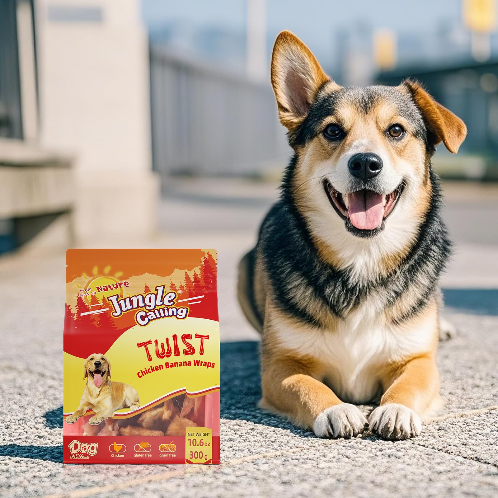 Natural Chicken Wrapped Banana Dog Treats - High Fiber Training Chews for Small & Medium Dogs | Healthy Snacks for Training & Rewards | 10.6oz