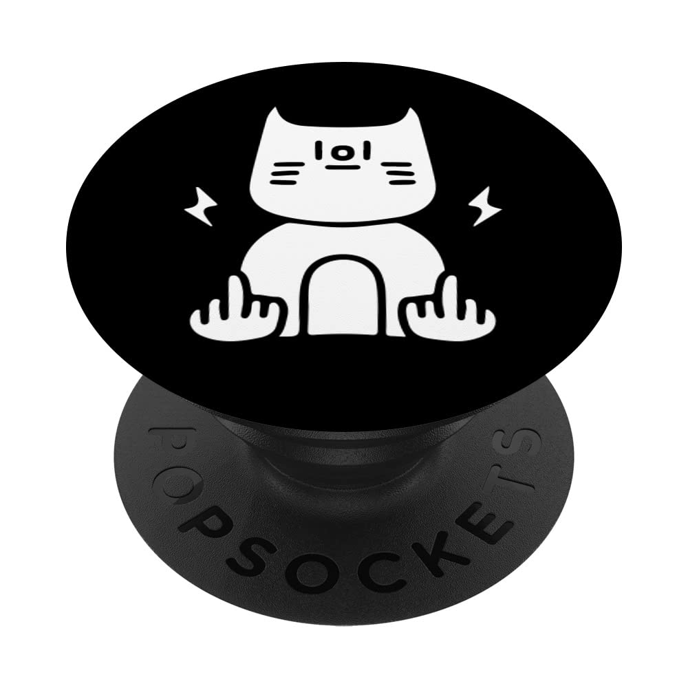 Cat Finger - Swappable PopGrip with Cat Flipping Off Design | Fun Phone Grip for iPhone & Android | Perfect for Cat Lovers & Pranksters