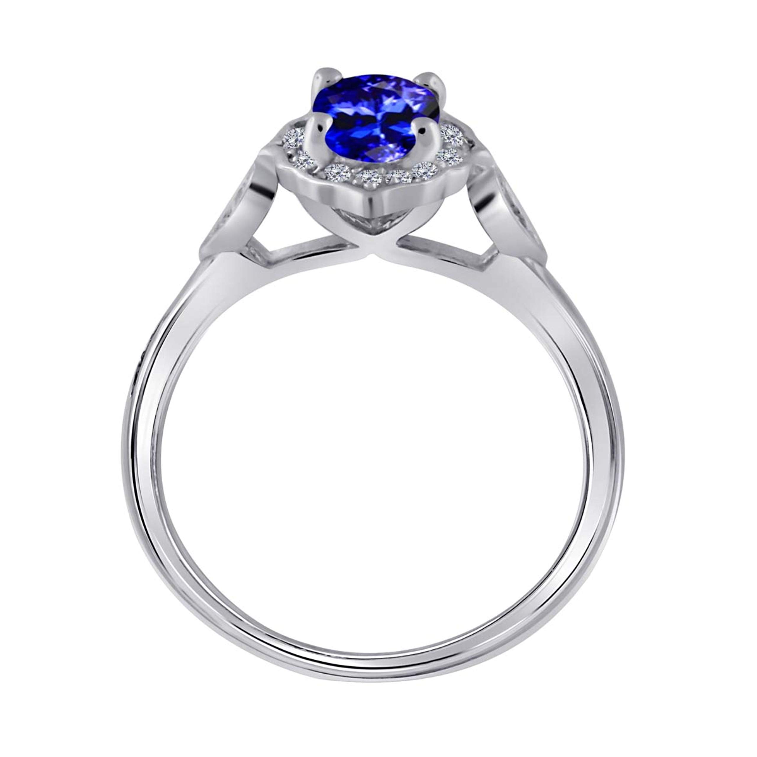 0.85 Carat Oval Tanzanite & Diamond Ring in 10K Rose/White/Yellow Gold - Elegant Valentine's Day Gift for Her, Anniversary Present, Engagement Jewelry, Special Occasion Accessory