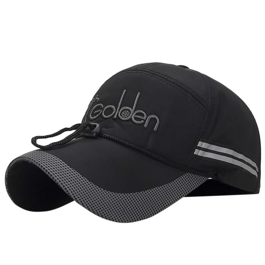 Men's Quick-Dry Reflective Running Cap - Breathable Mesh Baseball Hat for Sports & Outdoor Activities | Perfect for Jogging, Hiking & Nighttime Workouts