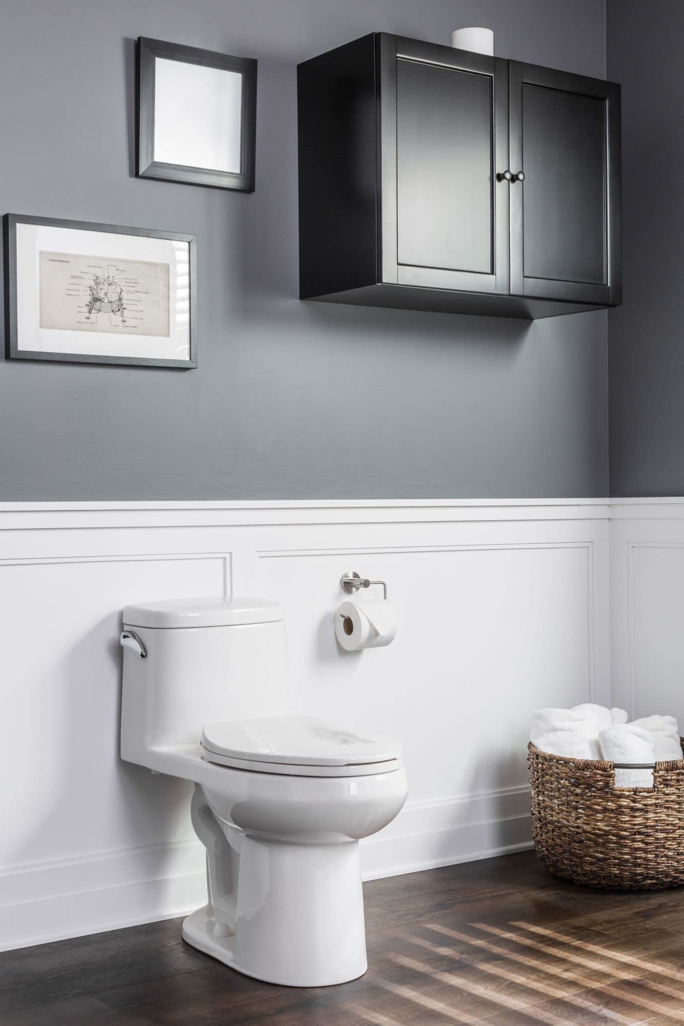 Miseno MNO120C Mia One-Piece High Efficiency Toilet with Elongated Chair Height Bowl - Soft Close Seat & Wax Ring Kit Included - Bright White - Perfect for Modern Bathrooms & Water-Saving Homes