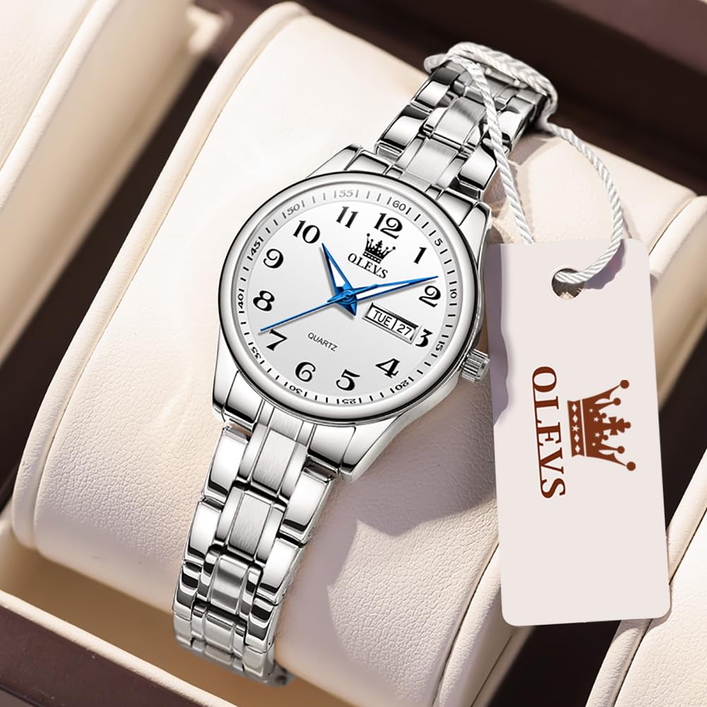 OLEVS Women's Watch - Stainless Steel, Quartz, Waterproof for Daily Wear