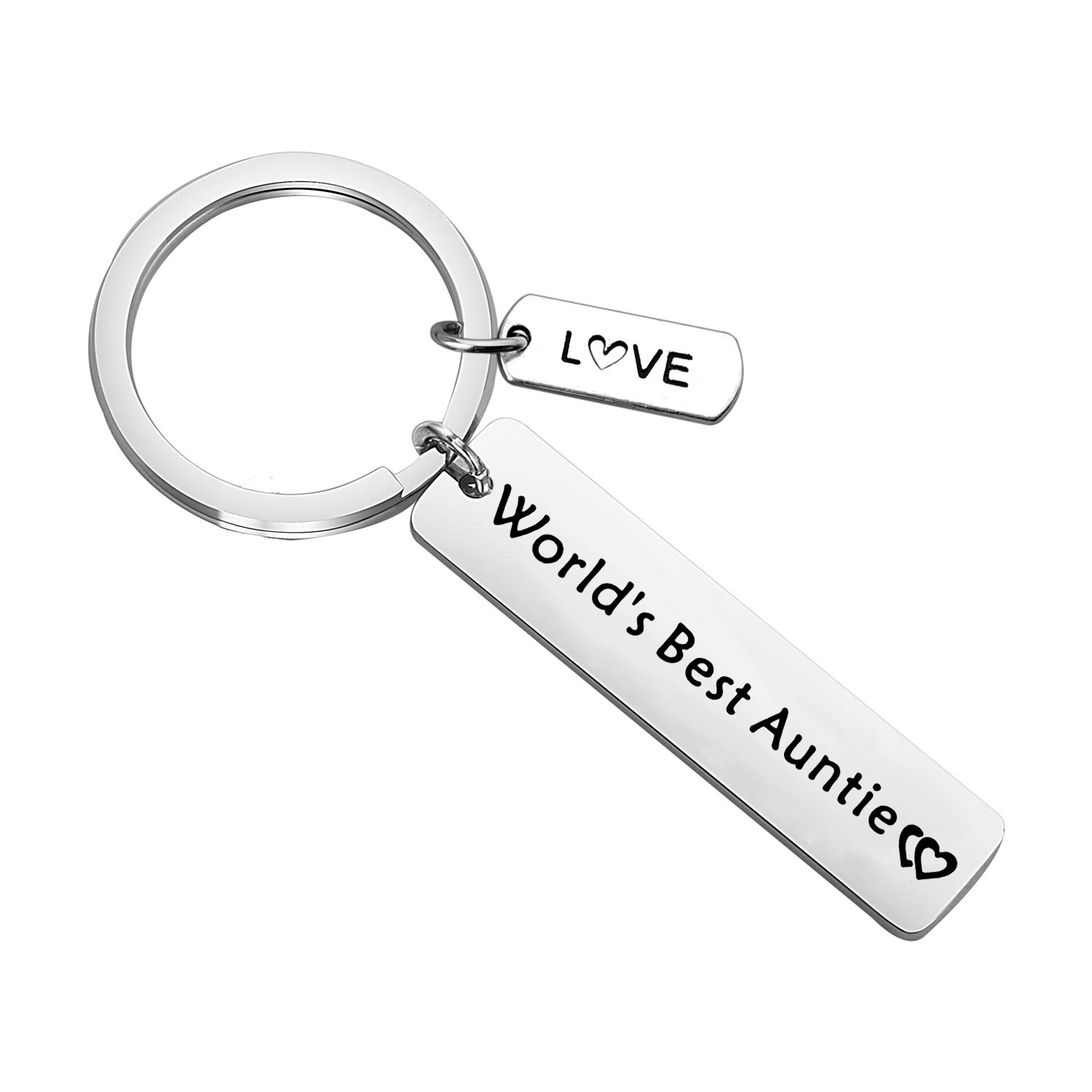 World's Best Aunt Keychain - Personalized Auntie Jewelry Gift from Niece/Nephew - Perfect for Birthday, Christmas & Mother's Day Gifts