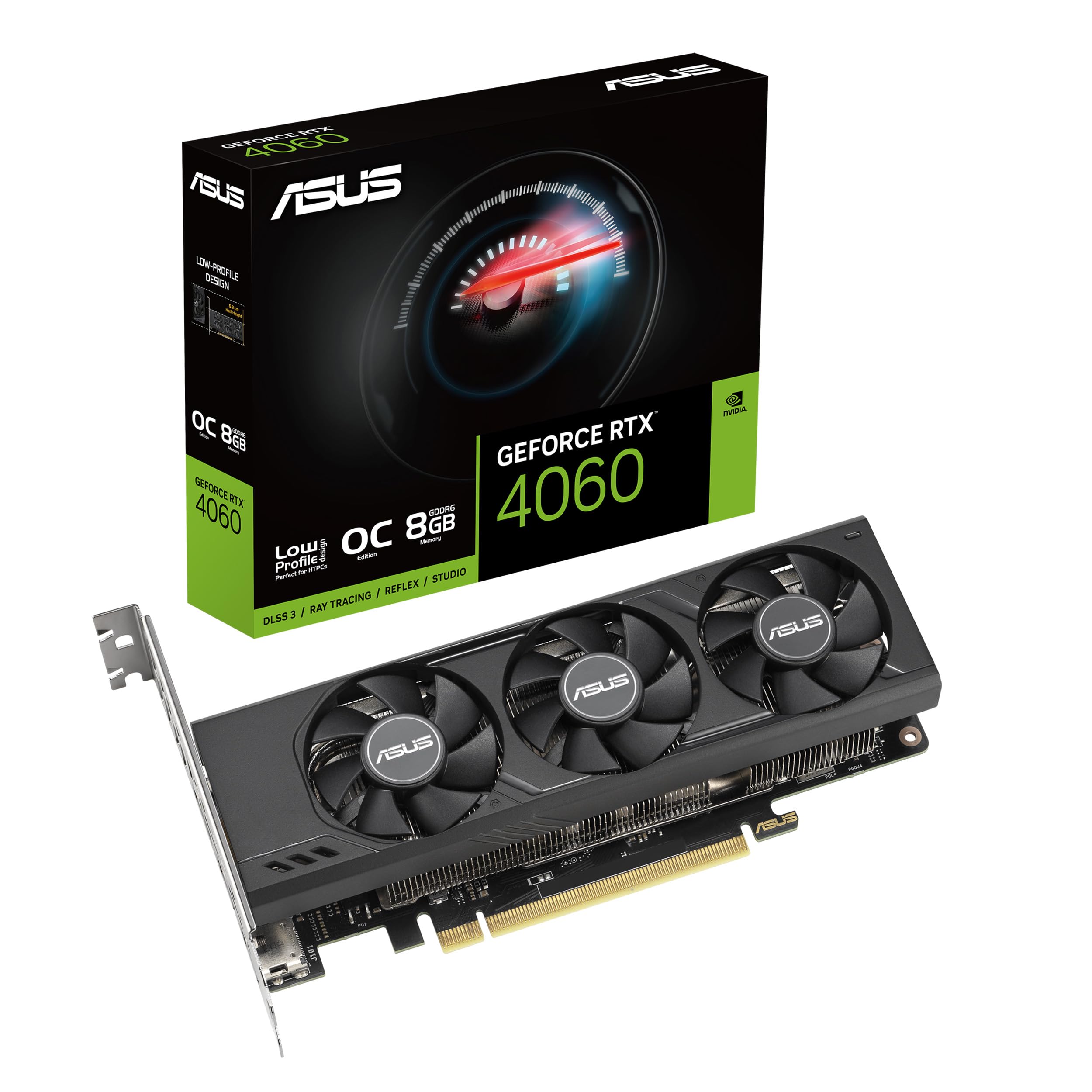 ASUS GeForce RTX 4060 LP BRK OC Edition 8GB GDDR6 Gaming Graphics Card | NVIDIA RTX 4060 with DLSS 3 | PCIe 4.0 | Dual DisplayPort 1.4a & HDMI 2.1a | Compact Low-Profile Design | Perfect for 1080p Gaming & Small Form Factor PC Builds