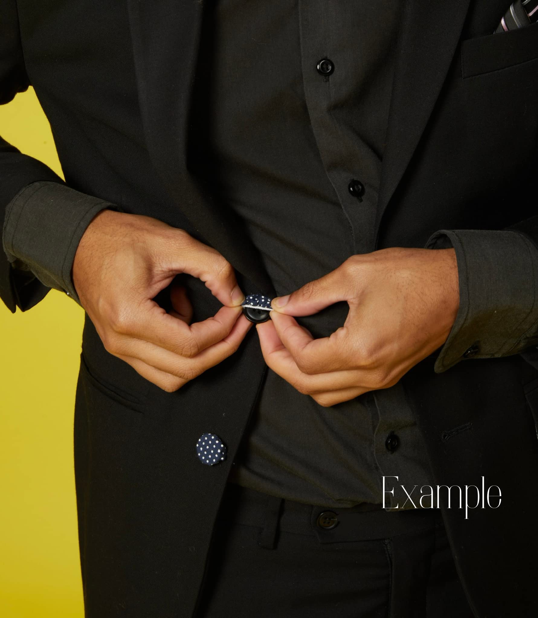 Elastic Button Covers for Shirts, Jeans & Jackets - 4 Pack Stretchable Unisex Button Protectors (Black, Large) - Perfect for Clothing Repair, DIY Fashion & Wardrobe Maintenance