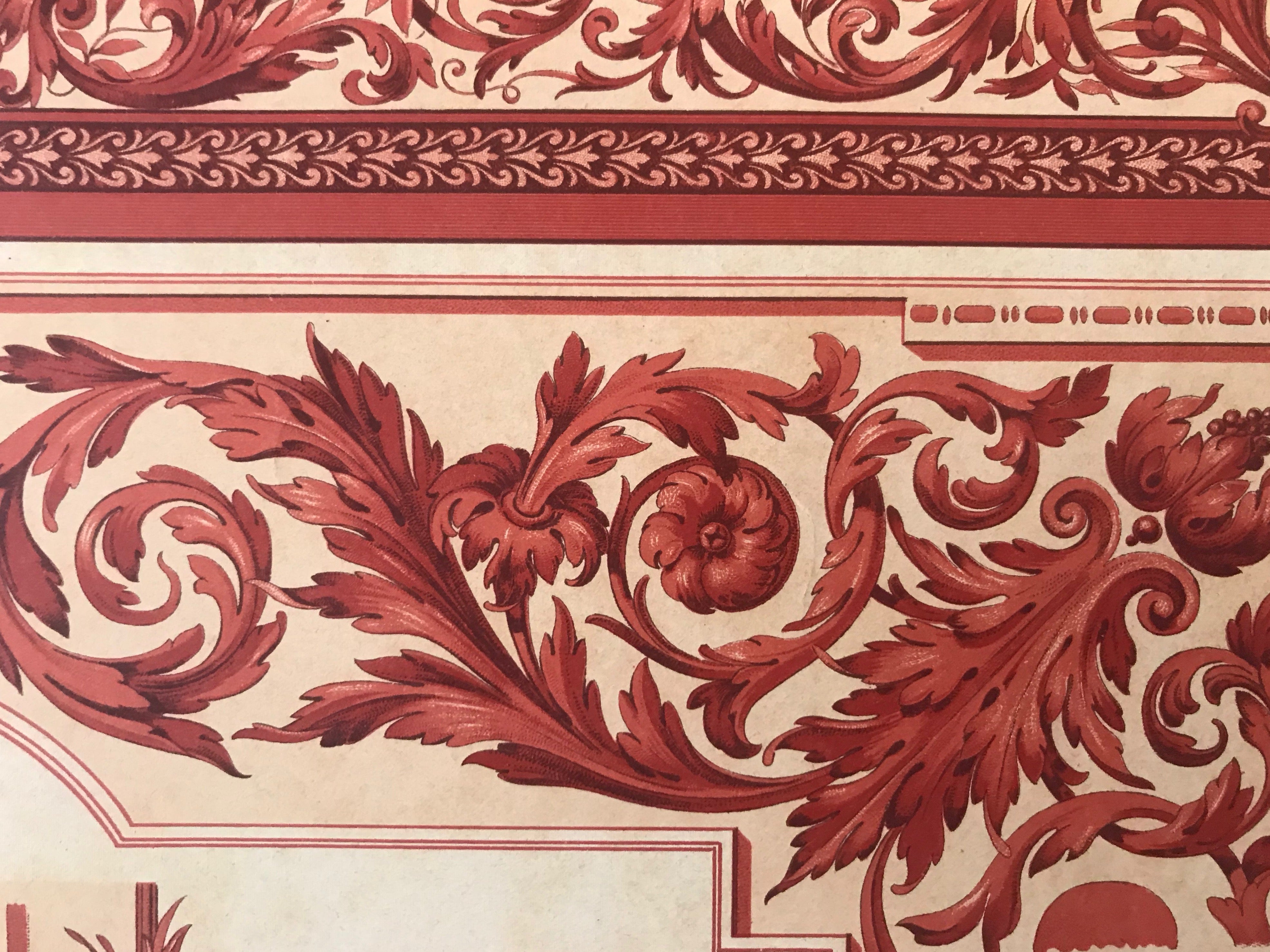 1900 Original German Art Nouveau Poster - Vintage Decorator Print #3 (Barock Ornamente) - Perfect for Home Decor, Office Wall Art & Antique Collectors