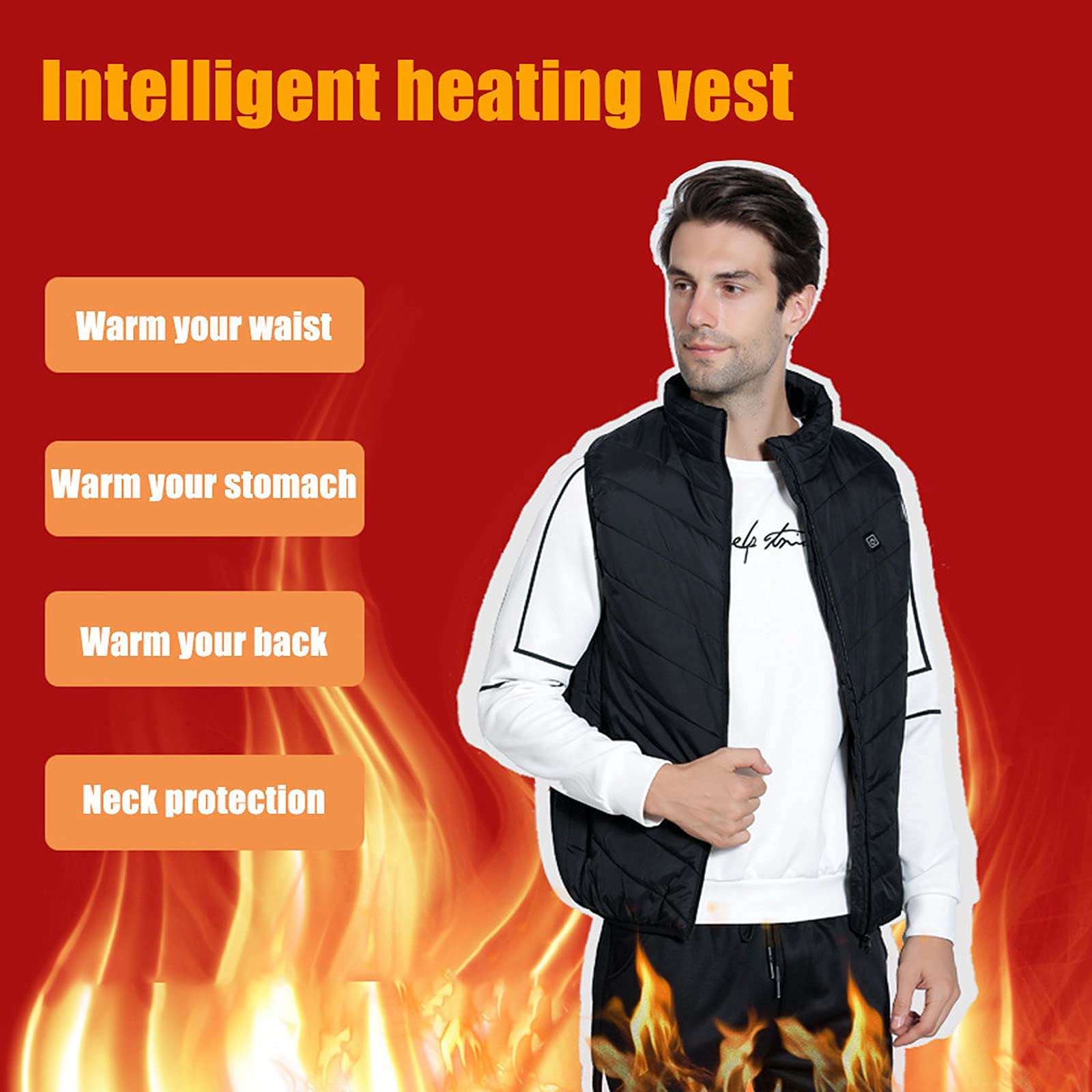 Men's Heated Jacket - Lightweight Winter Coat for Outdoor Activities