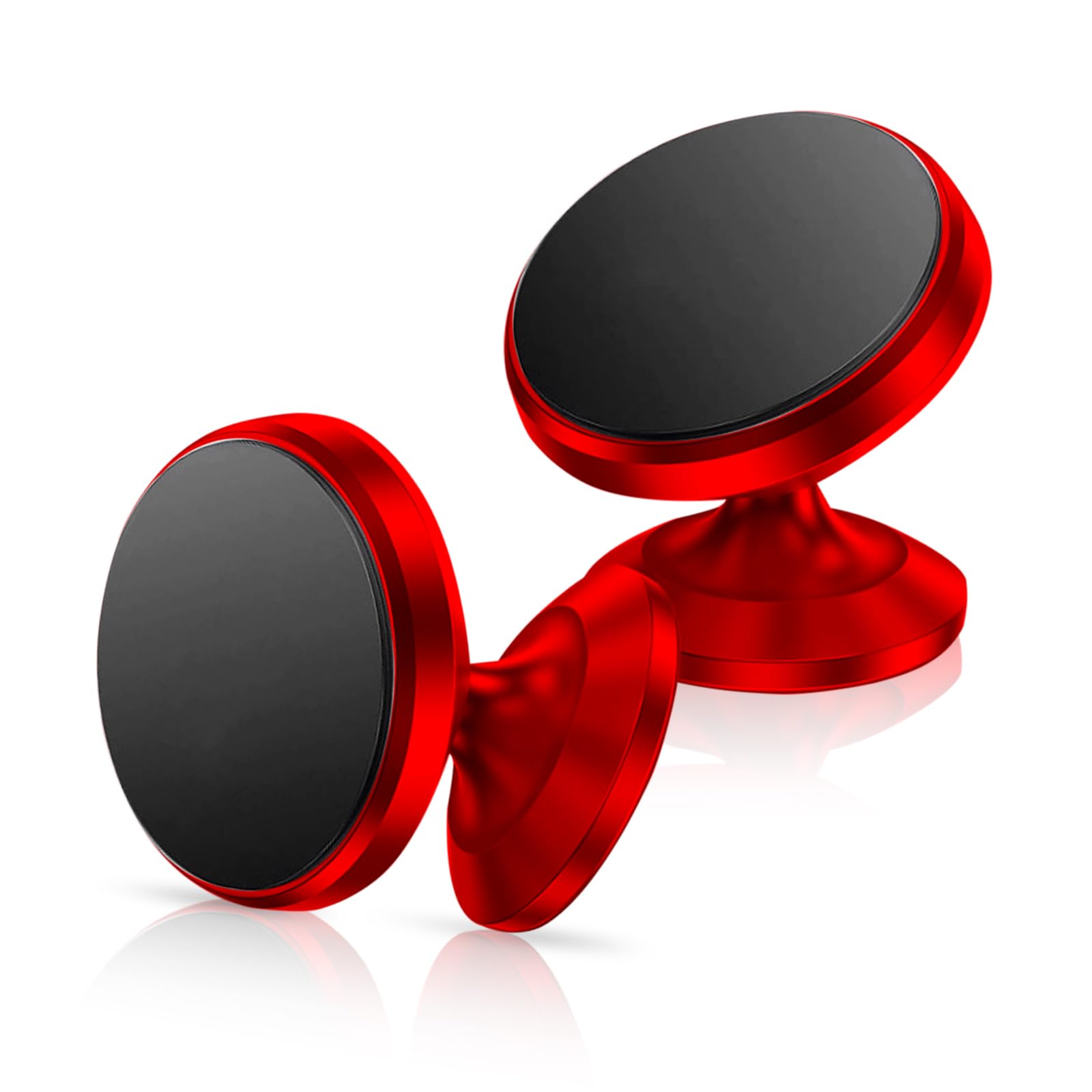 Pack of 2 Universal Car Phone Holders - Auto-Clamping Dashboard Mount for All Smartphones (Red) | Hands-Free Driving, GPS Navigation & Safe Commuting
